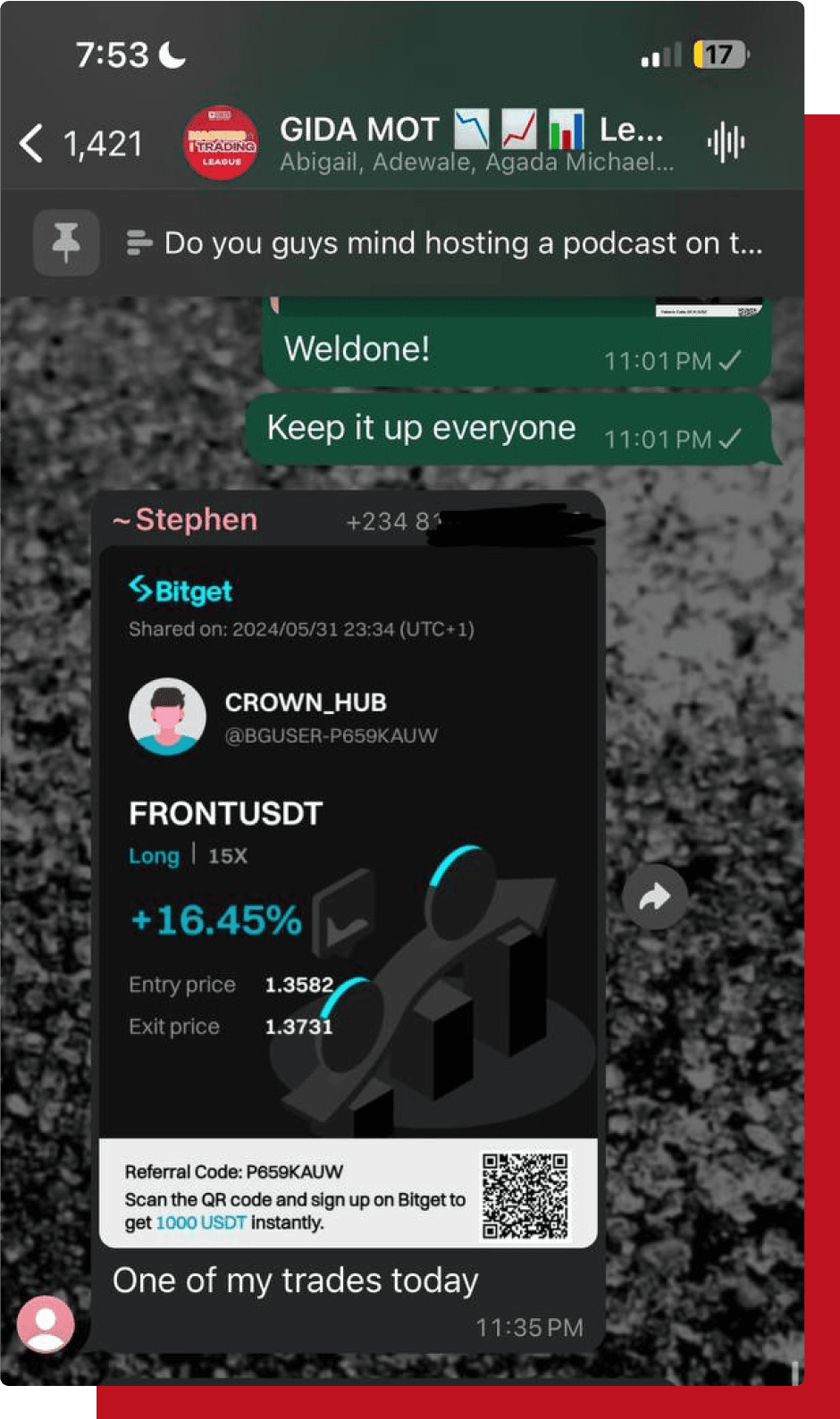 Our student traders testimonies