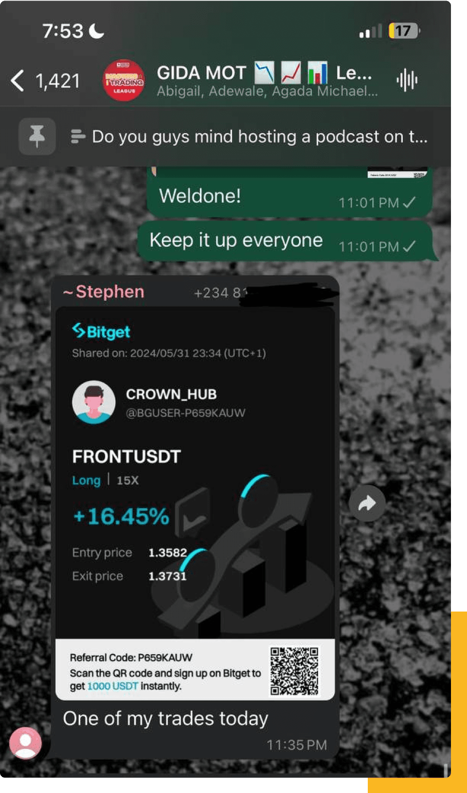 Our student traders testimonies